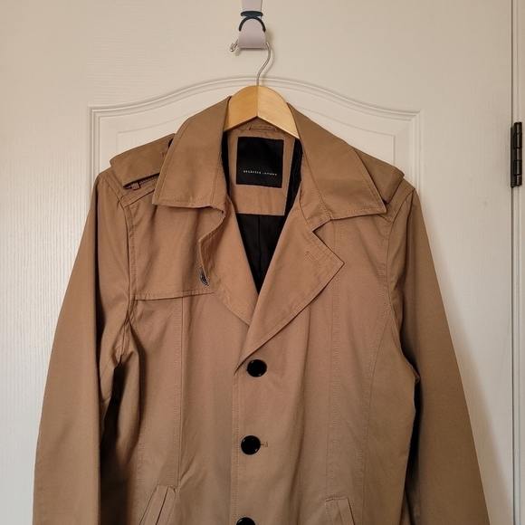 SELECTED Homme Trench Coat | size LARGE - Picture 5 of 9